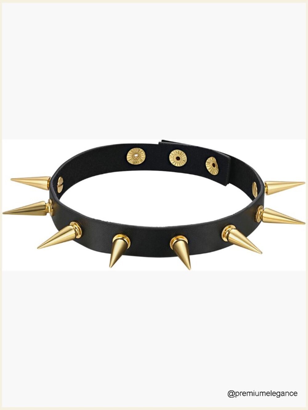 Gothic Rivets Adjustable 3 Button Leather Necklace Choker Punk Rock Alloy Stud